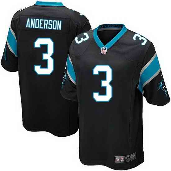 Nike Panthers #3 Derek Anderson Black Team Color Mens Stitched NFL Elite Jersey